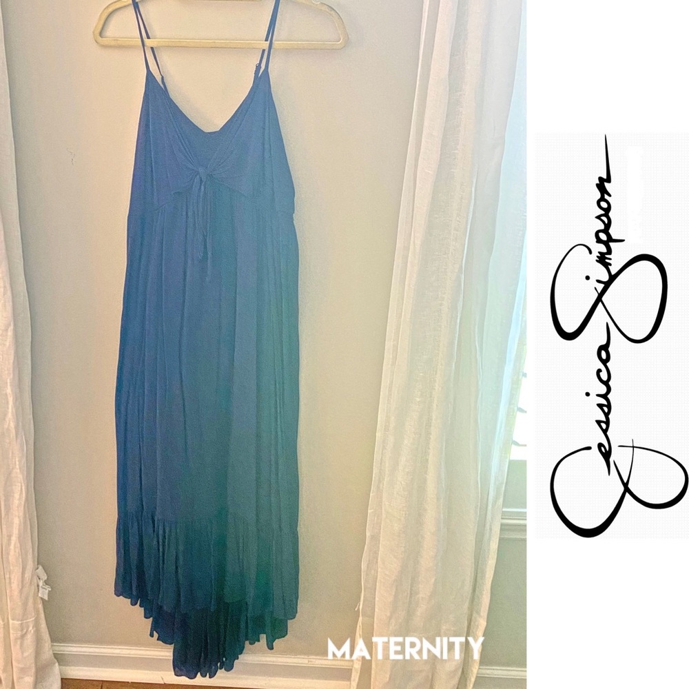 Jessica Simpson Maternity Navy Maxi Dress Size Small